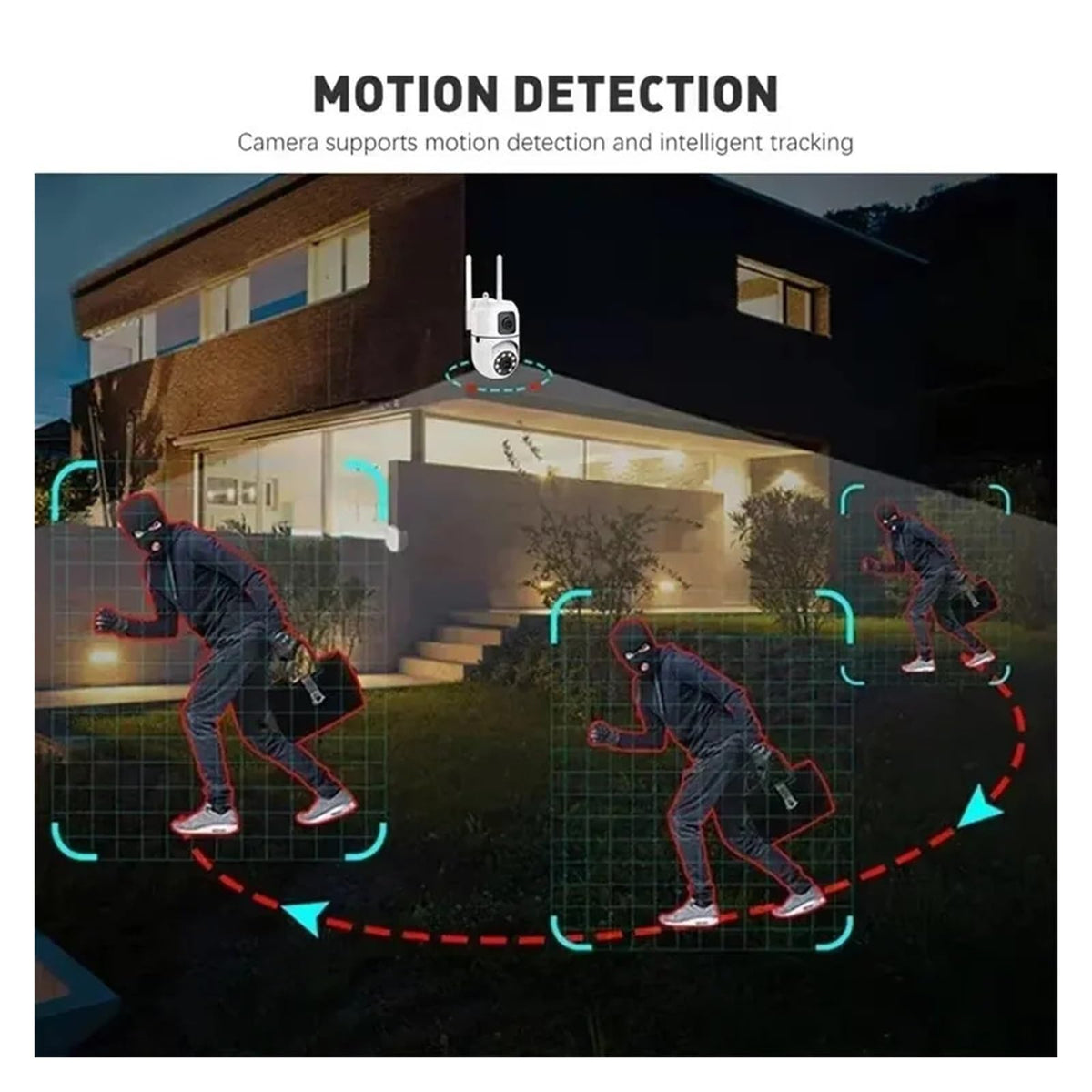 8MP Dual Lens Dual Screen WiFi IP Security Camera,Auto Tracking 8X Digital Zoom Wireless Cam with Night Vision