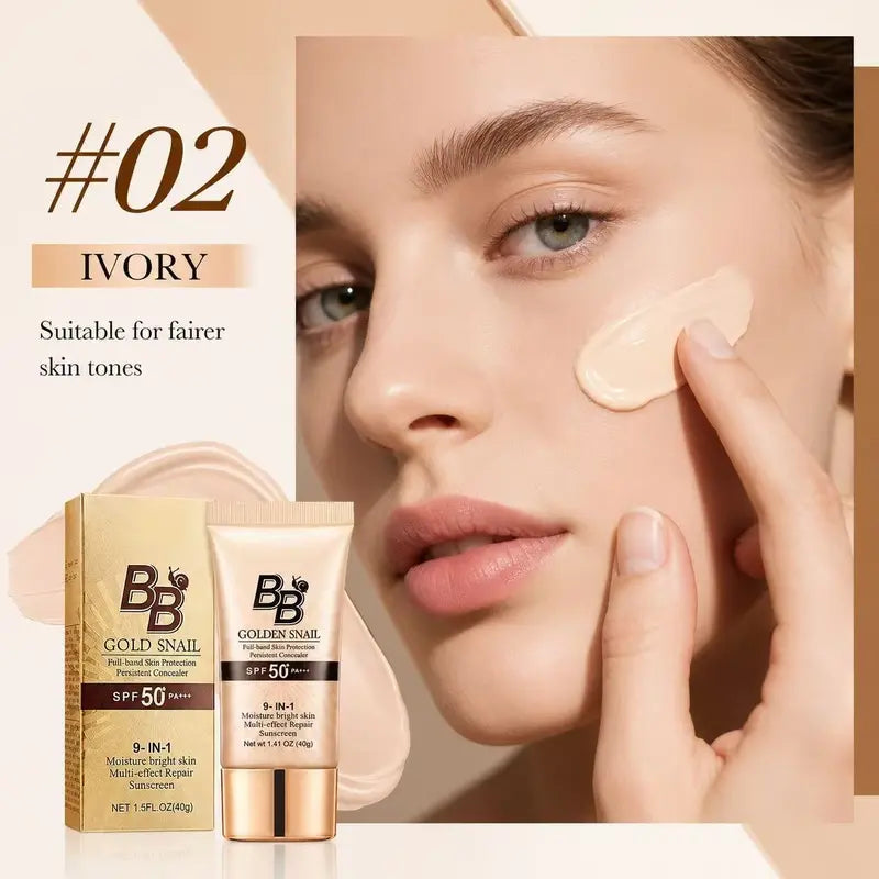 Snail Mucin BB Cream High-Coverage Oil-Control Matte Moisturizer Waterproof SPF-Infused