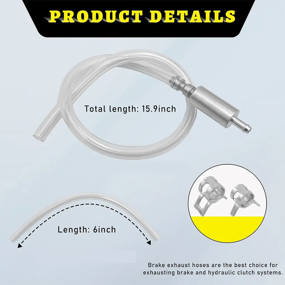 Brake Bleeder Hose Kit - One Way Check Valve Tube Bleeding Tool