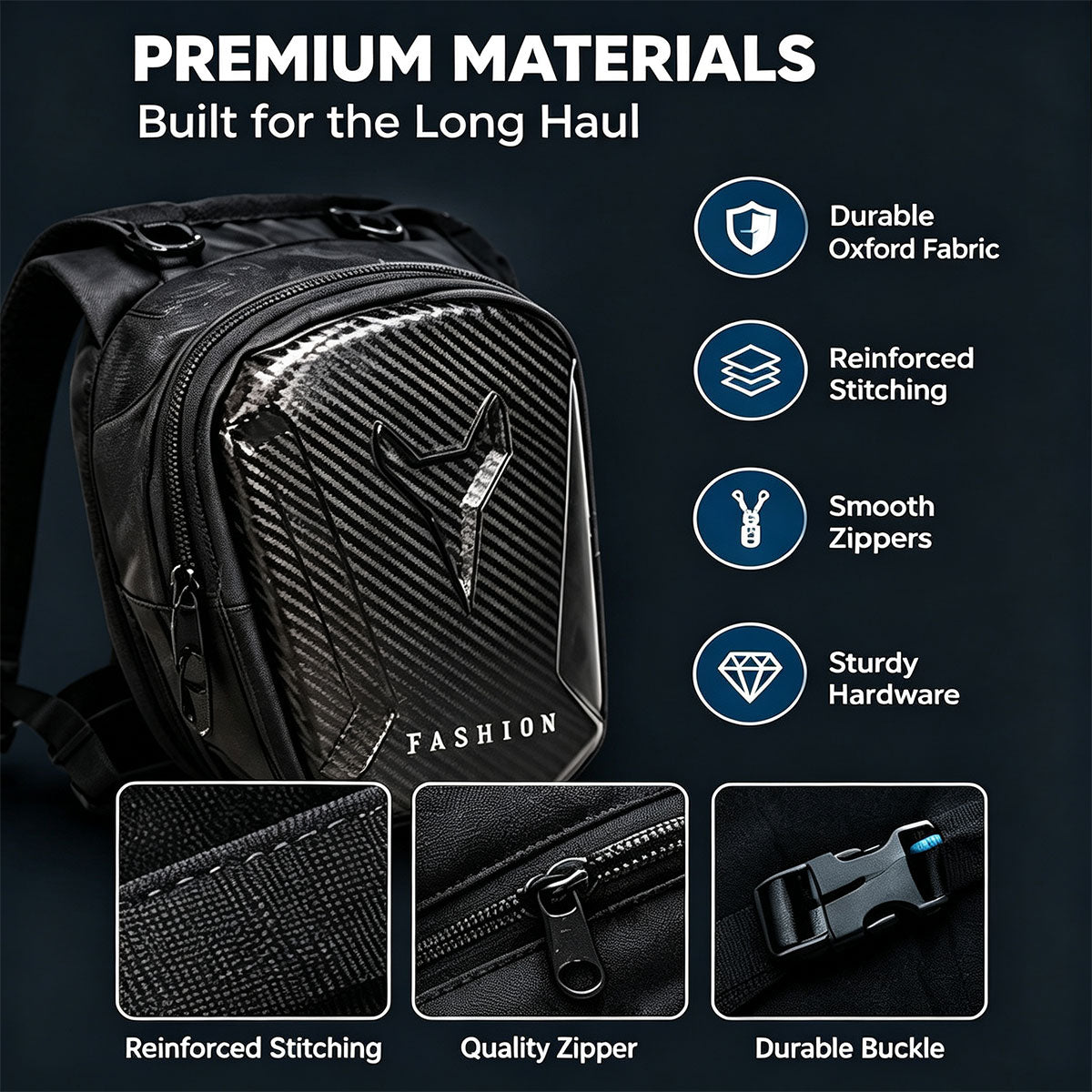Motorcycle Thigh Water-Resistant Leg Bag with Detachable Adjustable Straps