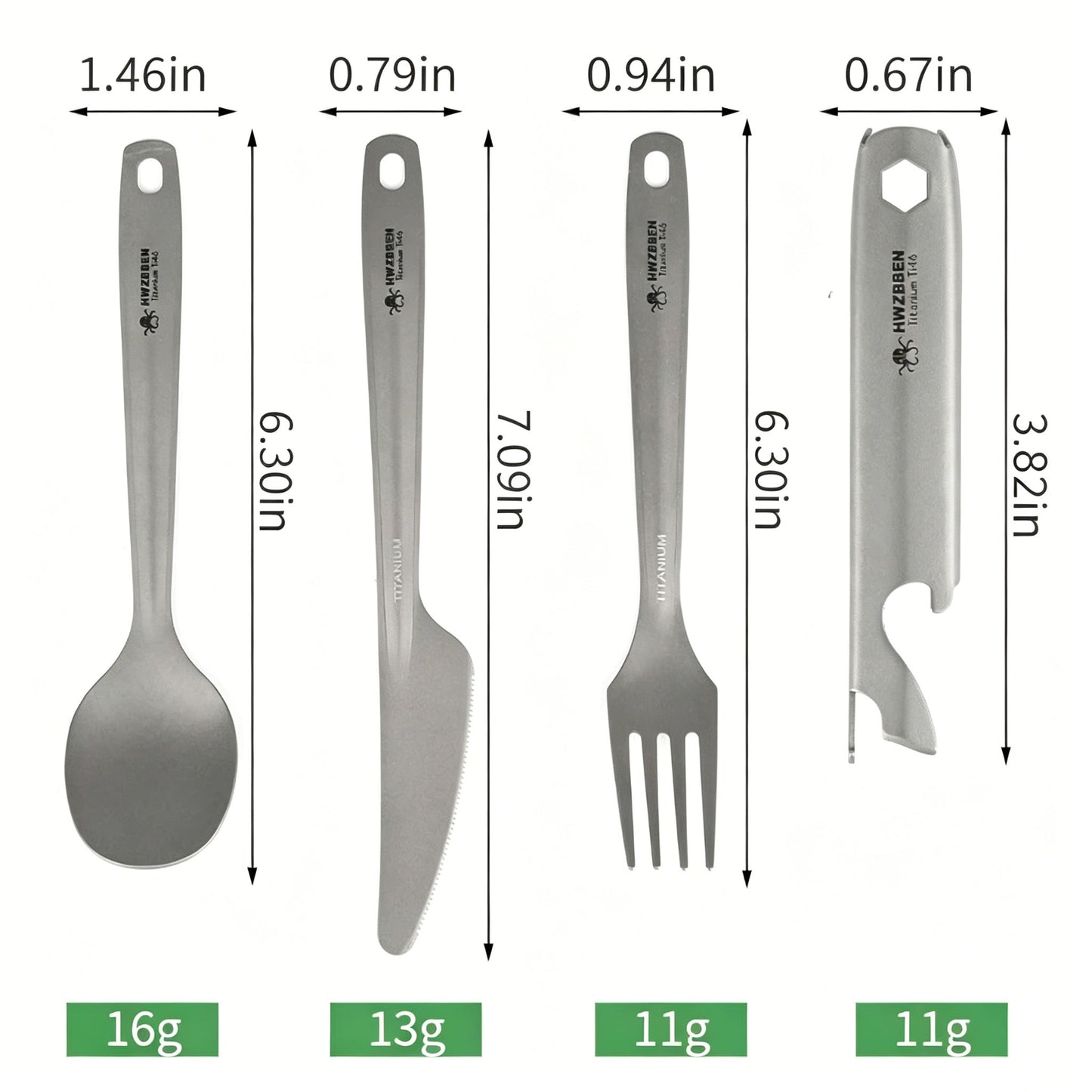 Pure Titanium 4 Sets Outdoor Camping Tableware Tool