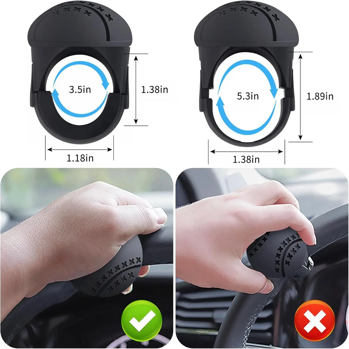 New Heavy Duty Steering Wheel Spinner Soft Silicone Metal Bearings Car Power Handle