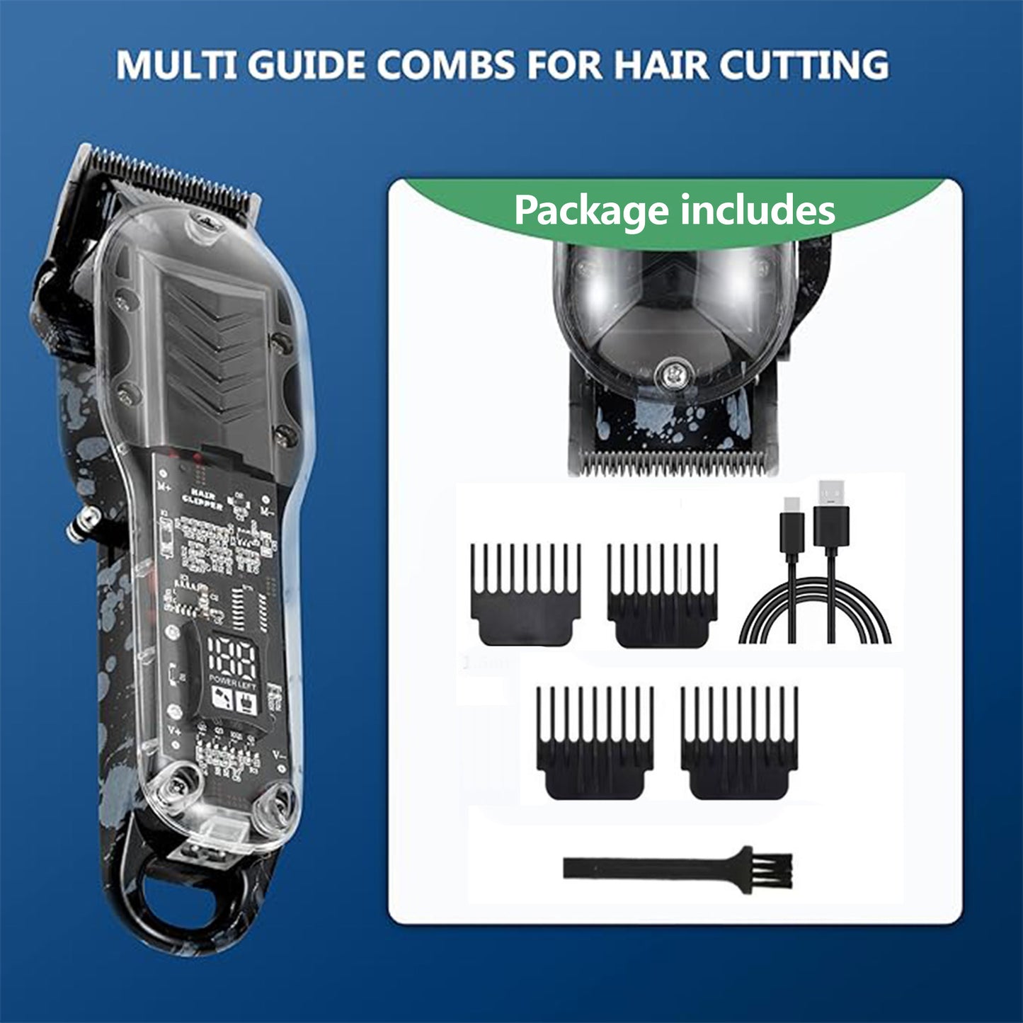 Professional Hair Clippers Kit for Hair Cutting & Grooming
