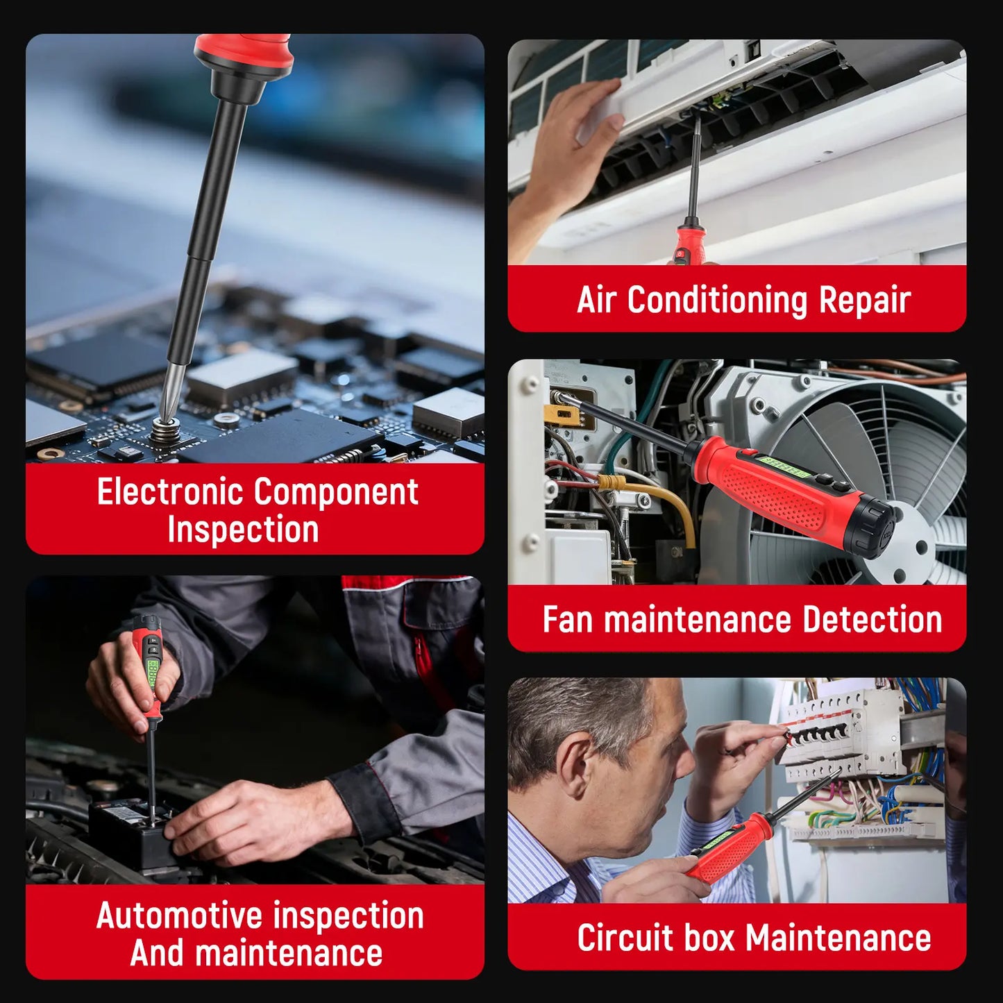 Voltage Tester with Screwdriver, NCV Function, AC 3V-500V With LCD Alert Display