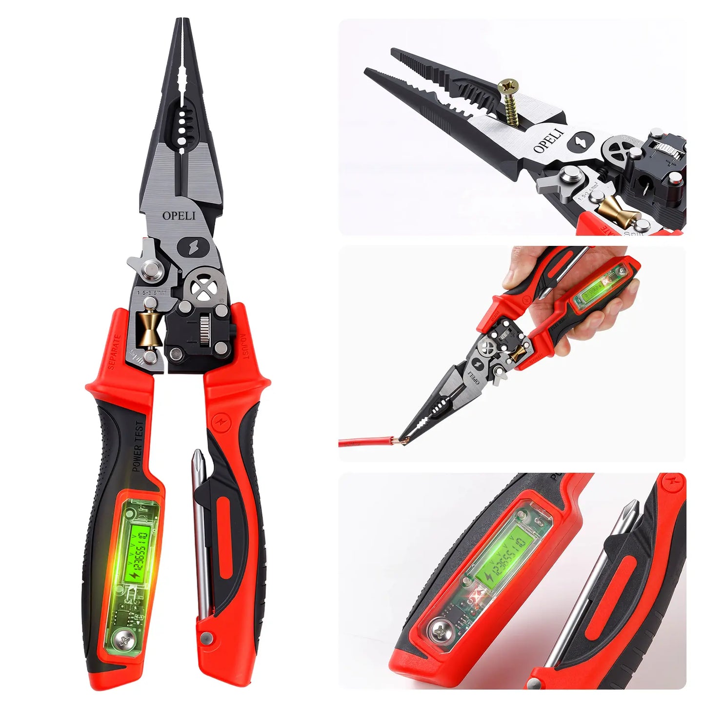 8-in-1 Multi-Function Wire Stripper Pliers Diagonal Cutters
