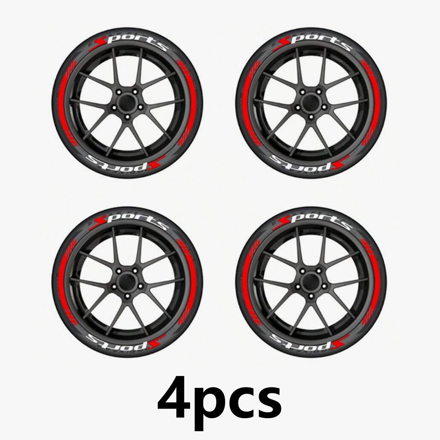 4 Pcs/Set Car Motorcycle Tire Decoration Stickers