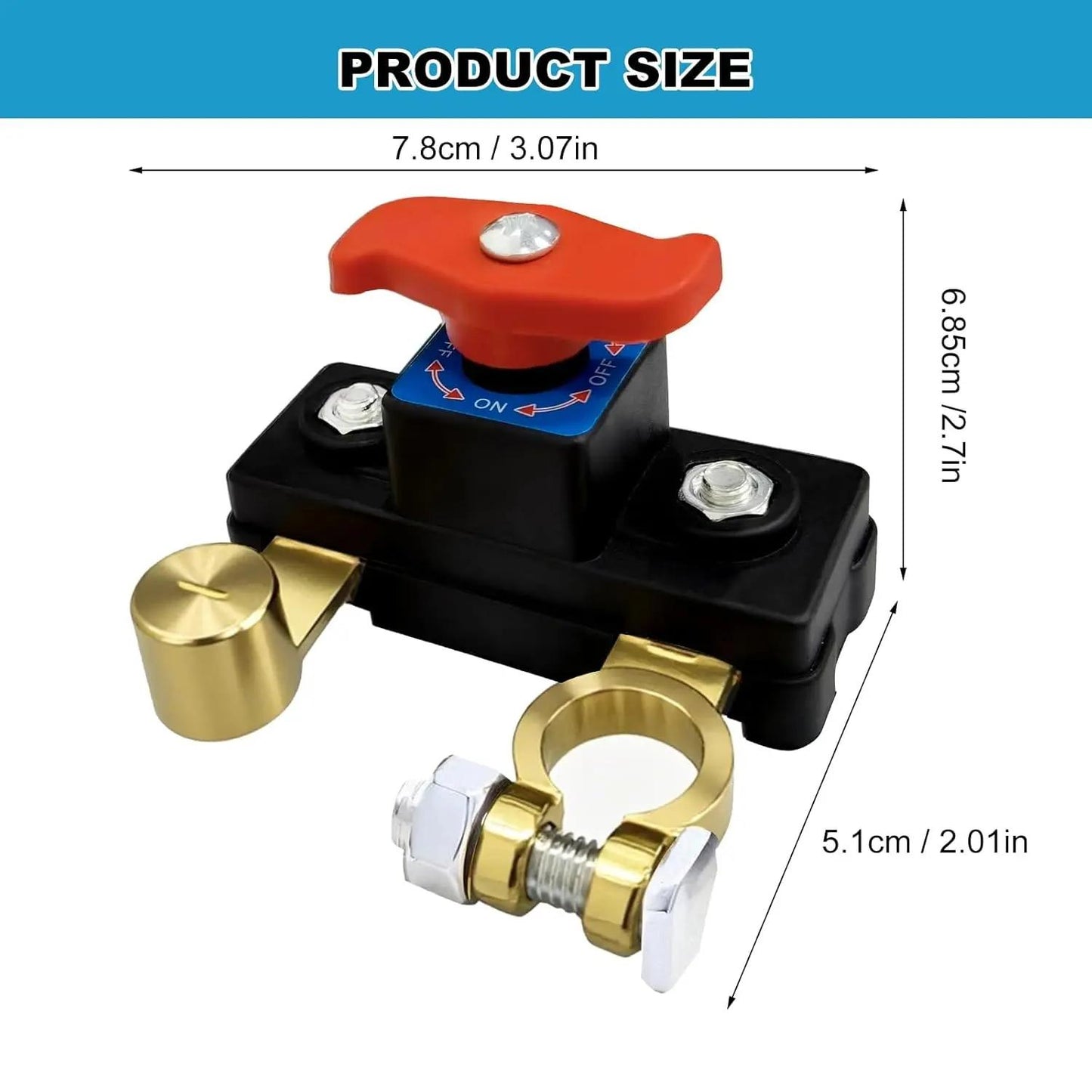 Battery Disconnect Switch 12 Volt 24 Volt, High Conductivity Battery Cut Off Switch
