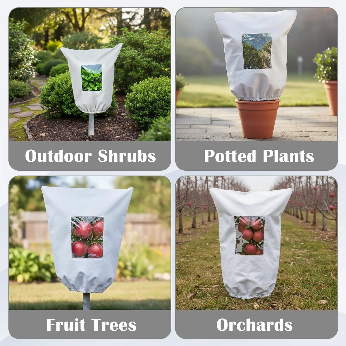 Plastic Outdoor Frost Cover - Winter Protection for Trees, Plants, Shrubs