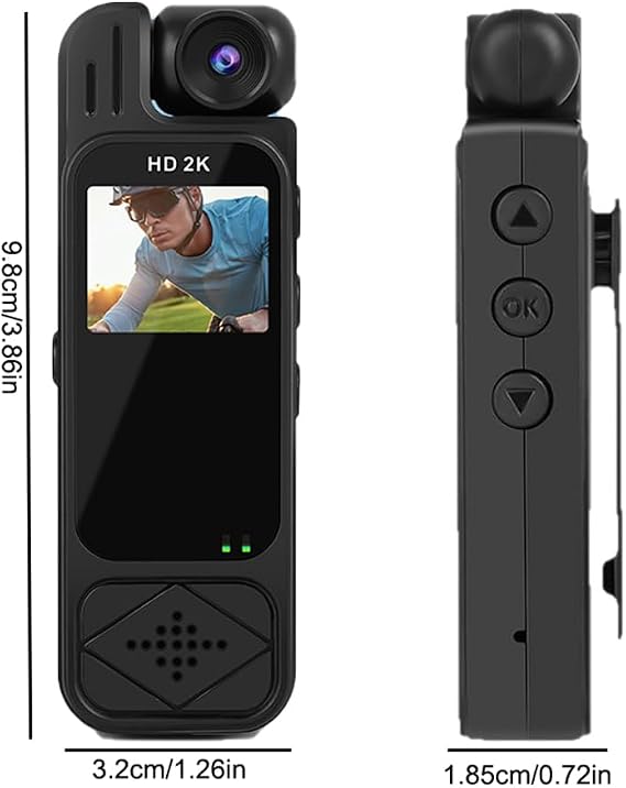 HD 4K 10 Hrs Portable Video Recorder with 180° Rotatable Lens Wearable Camcorder