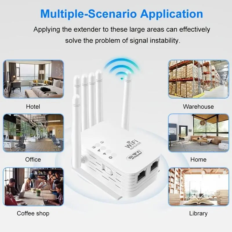 1200Mbps Dual Band Repeater (5GHz/2.4GHz) WiFi Booster