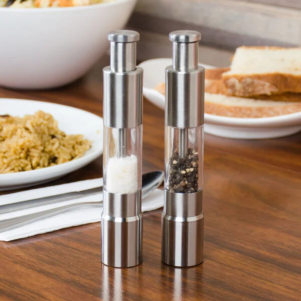 6" Stainless Steel Presto Push Salt and Pepper Mill