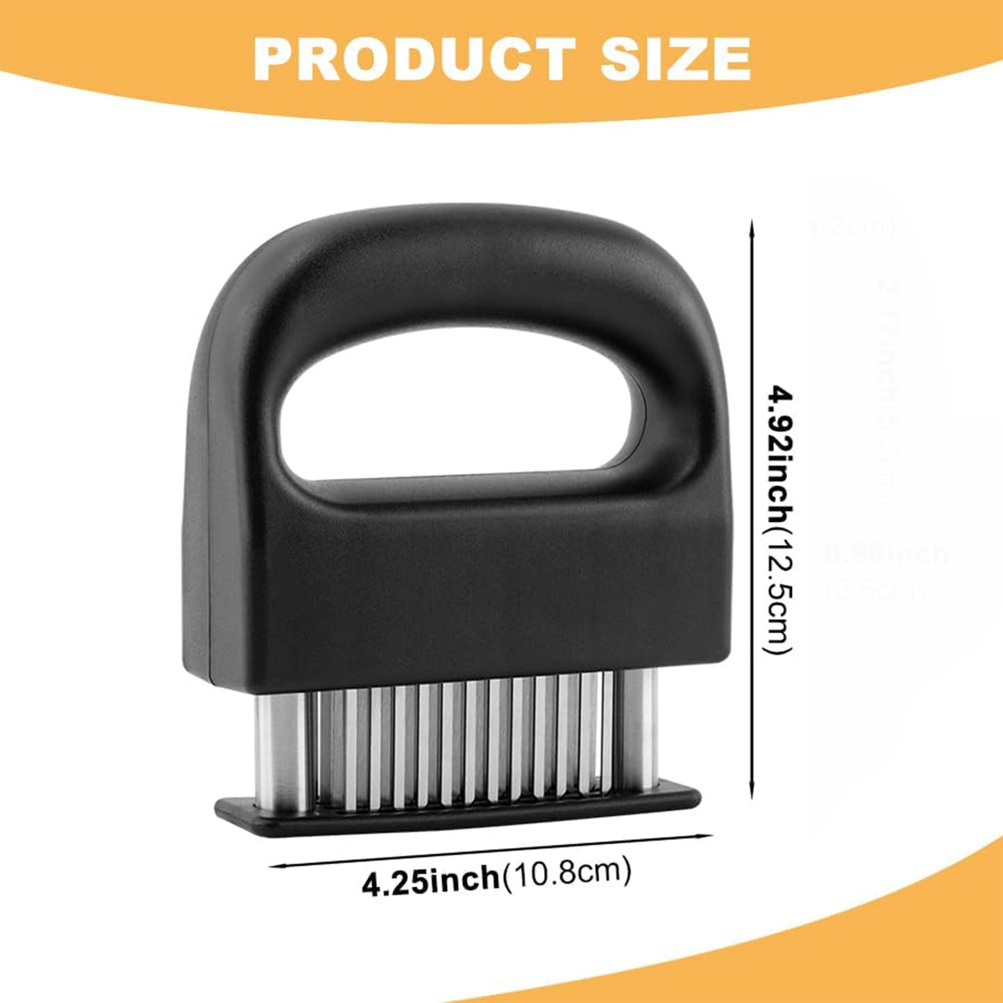 Stainless Steel Meat Tenderizer with 48 Ultra Sharp Needle Blades