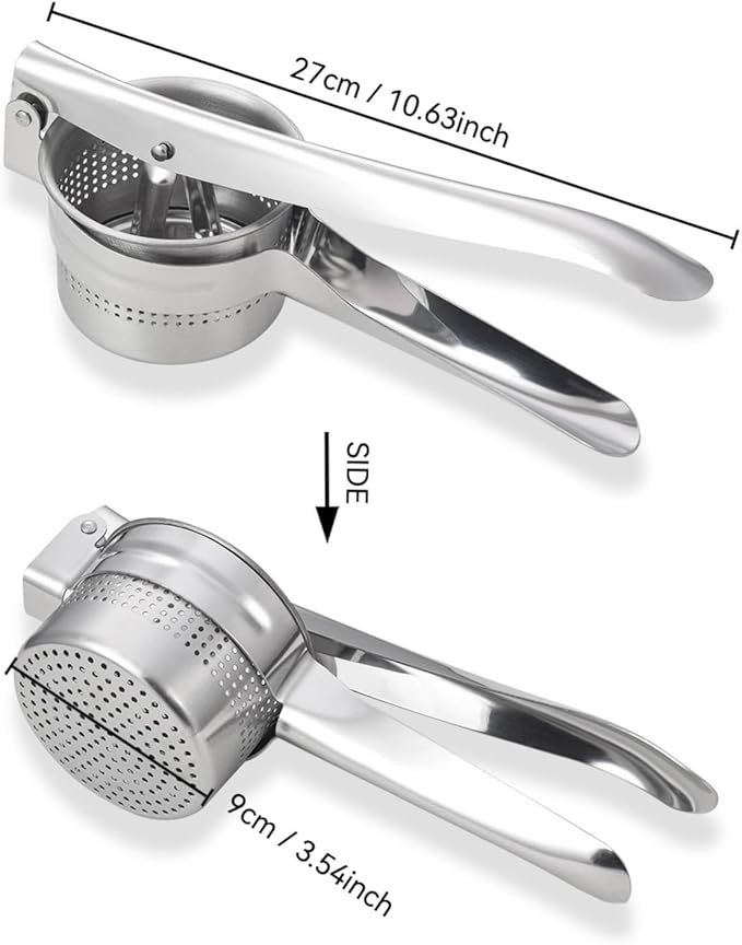 Multi Functional Stainless Steel Potato Ricer Masher for Pressing Gnocchi Spaghetti,Potatoes,Fruits,Vegetables