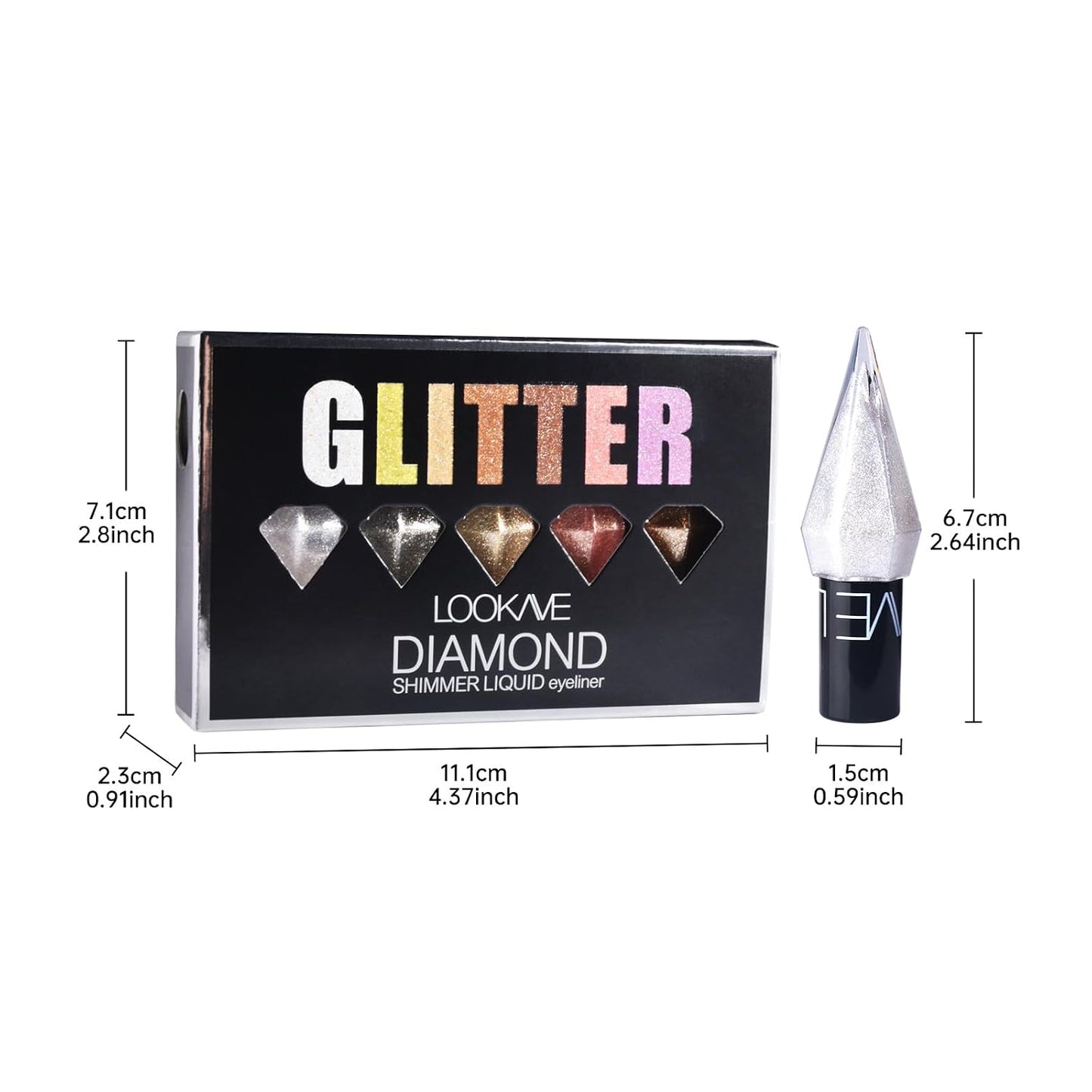Glitter Liquid Eyeliner Colorful Set - 5 Colors Metallic Shimmer