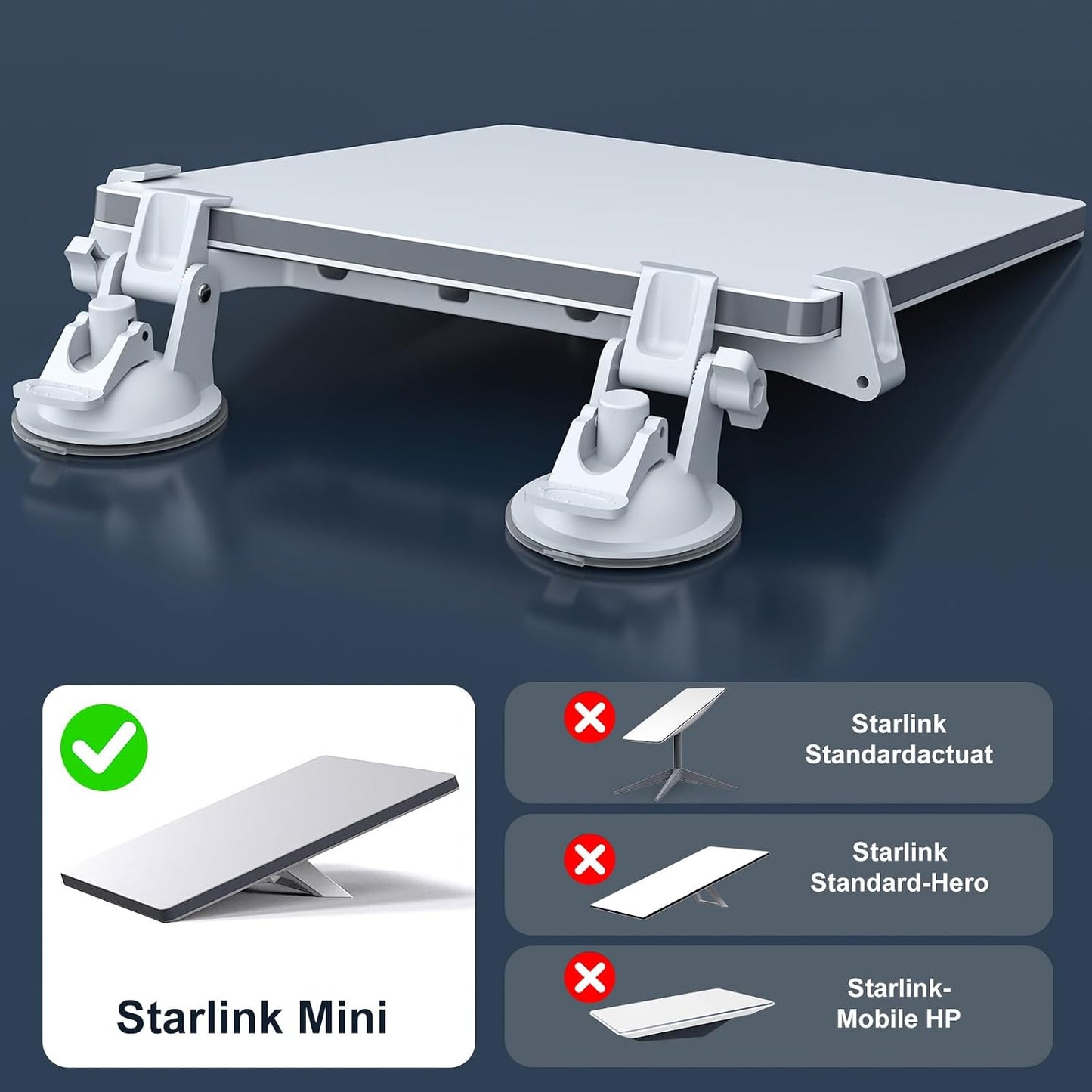 Starlink Mini Car Suction Cup Mount for Dashboard & Windshield