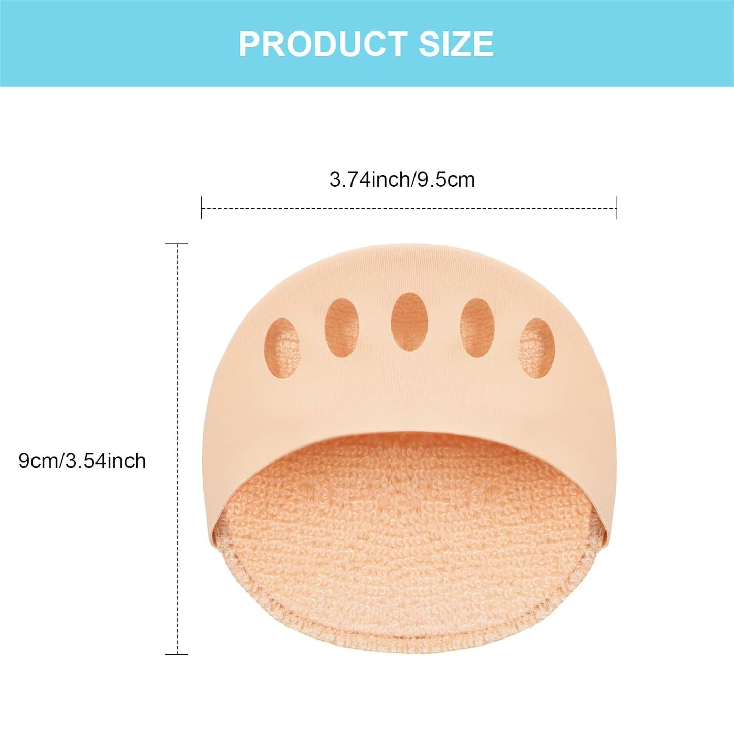 Forefoot Pads Honeycomb Fabric Metatarsal Cushions Ball of Foot Cushion Pads for Women , 5 Colors (5 Pairs)