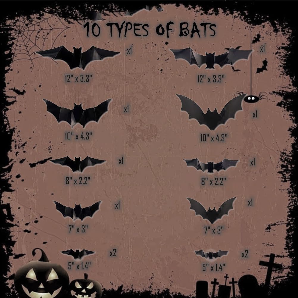 2026 New Halloween 3D Lighted Bats
