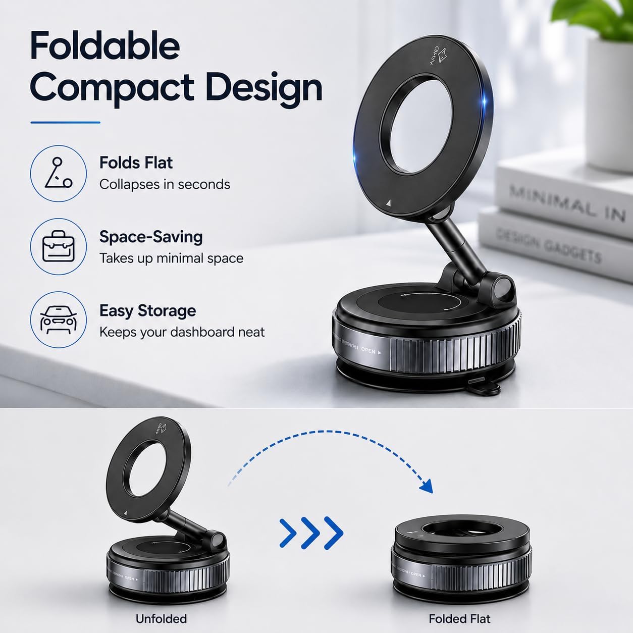 360° Rotation Strong Magnets Car Phone Holder