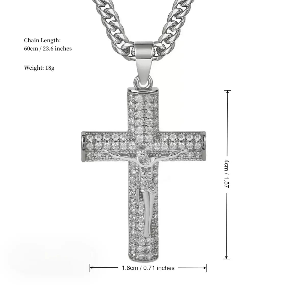 Gold-plated Cuban Figaro Chain with Jesus Christ Crucifix