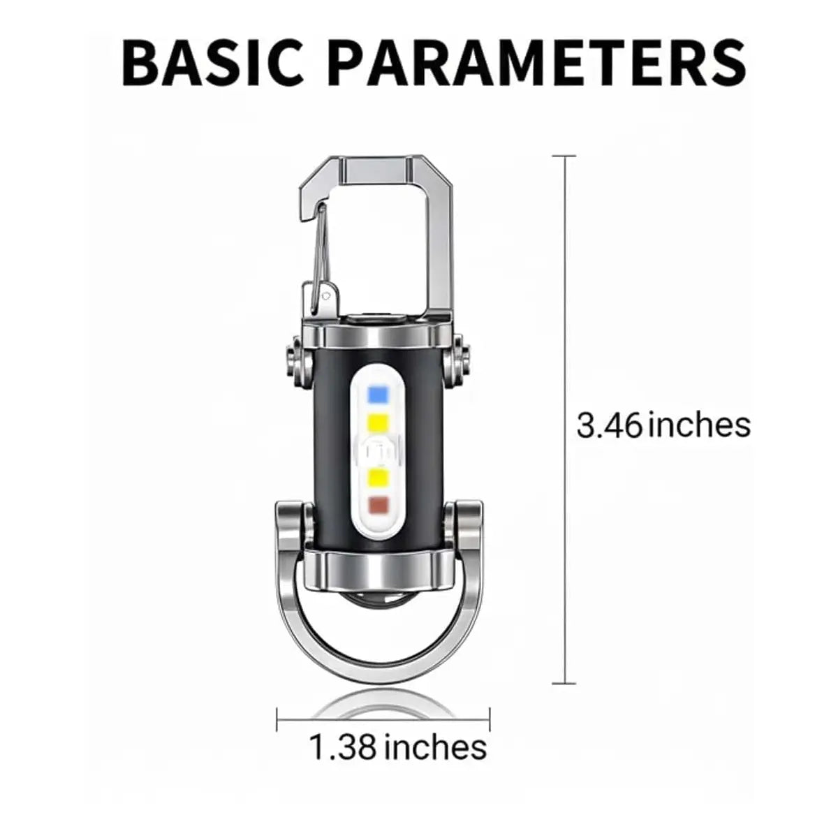 Portable Bright Keychain Flashlight - 7 Modes 1200 Lumens EDC Waterproof Keychains Flashlight