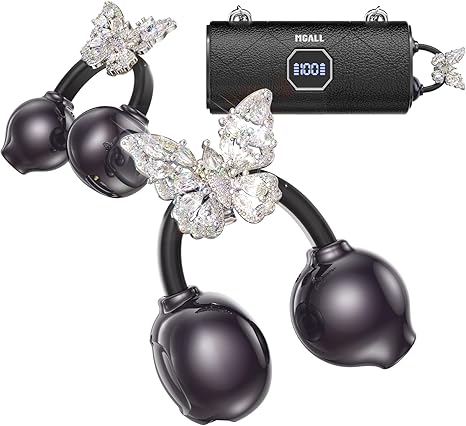 Clip On Earbuds with Detachable Diamond Butterfly Earrings
