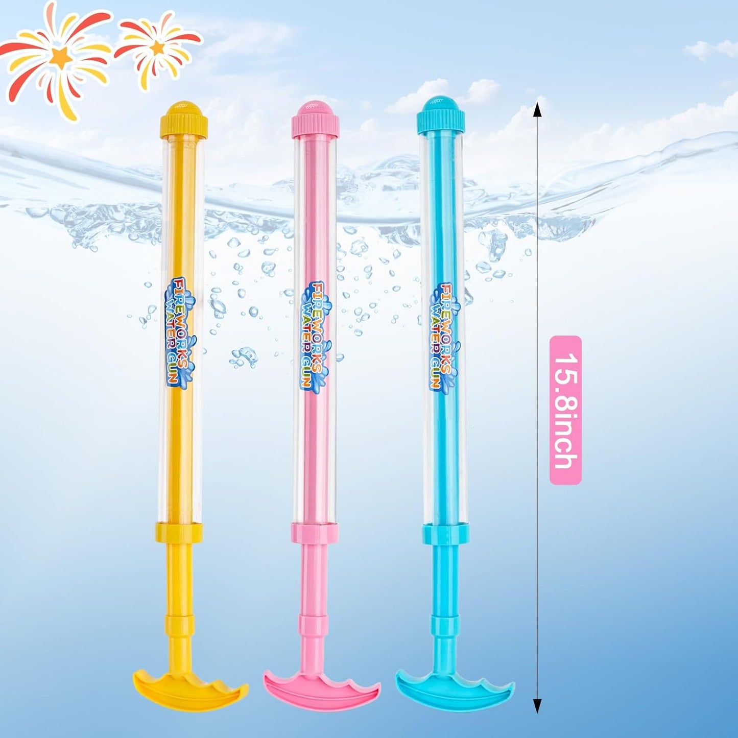 2PCS Creativity Fireworks Water Gun, Sprays Water Like Fireworks, Squirt Gun for Kids