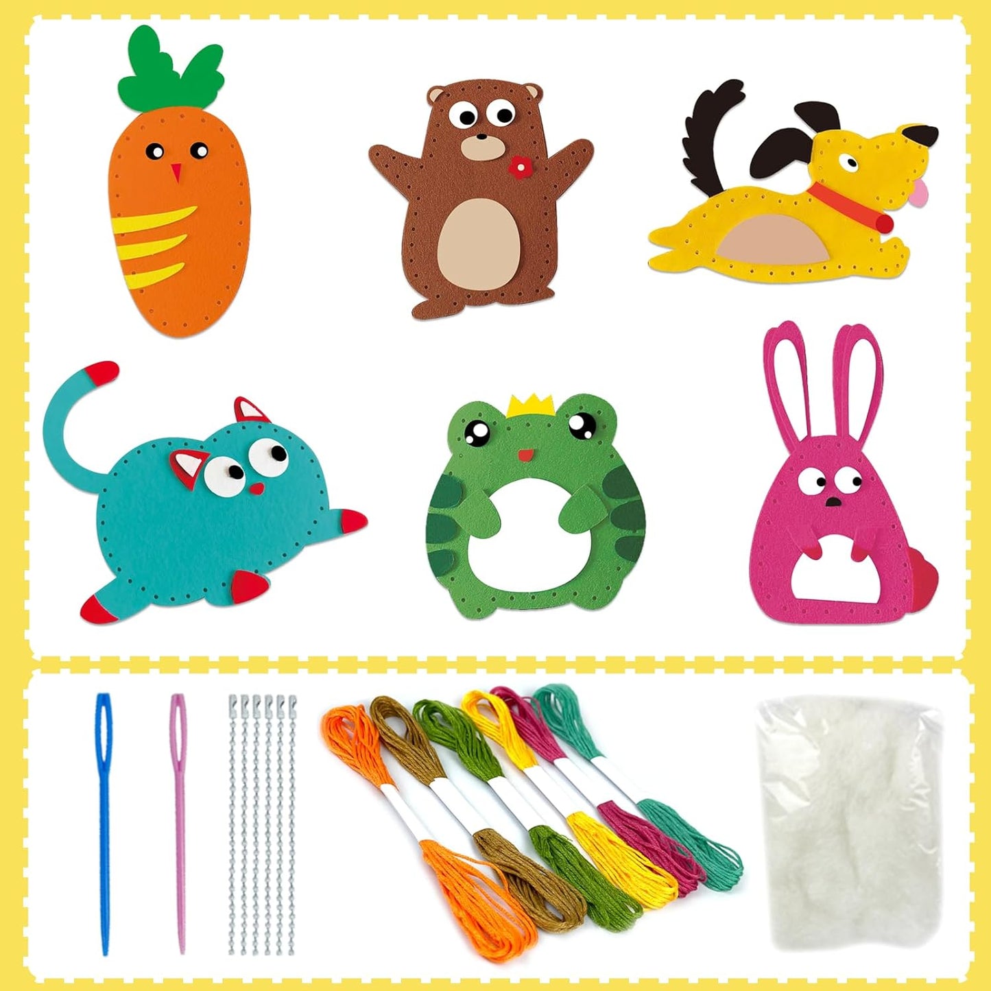 Cute Stuffed Animal Felt Sewing Kit for Kids
