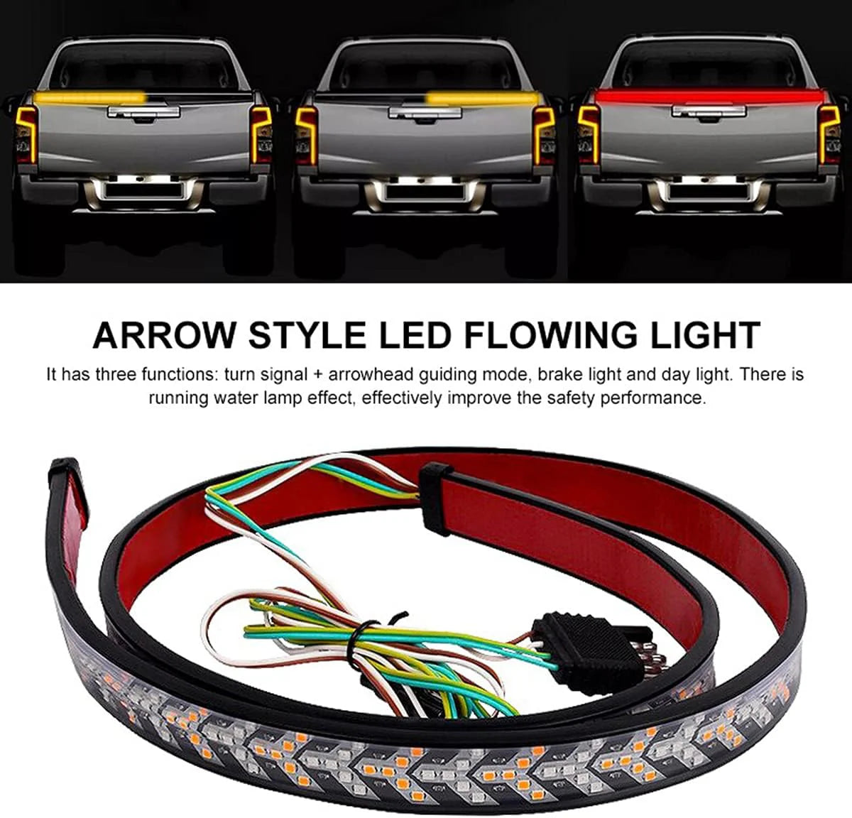 Pickup Truck Rear Brake Strip LED Tailgate Tail Box Light Bar 1.5M/59" 12V/24V