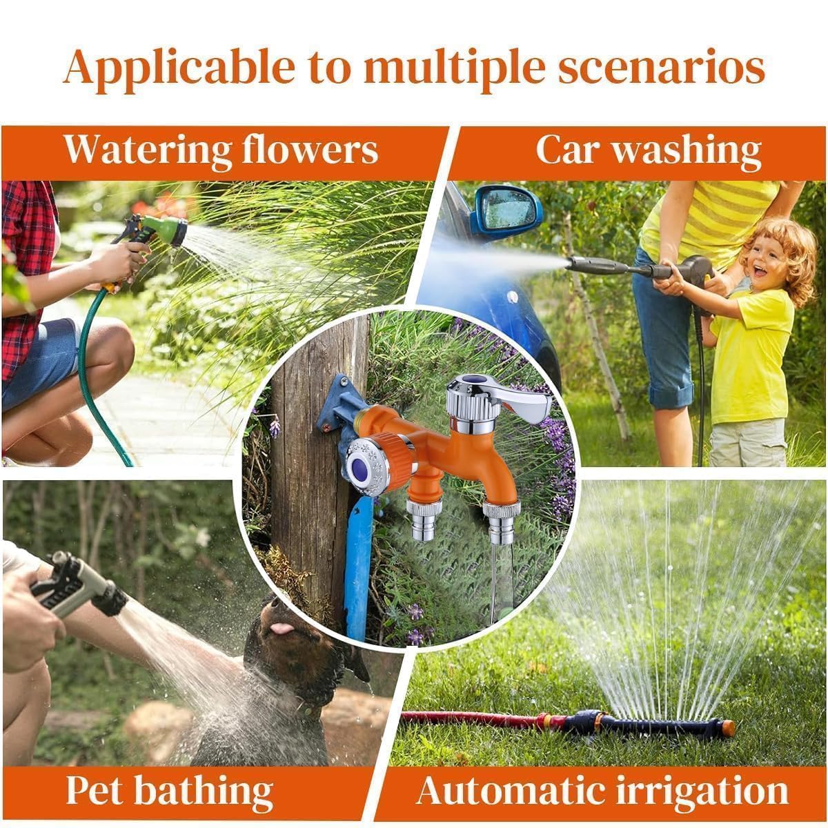2-in-1 Multi-Functional Water Tap Faucet with Dual Valves