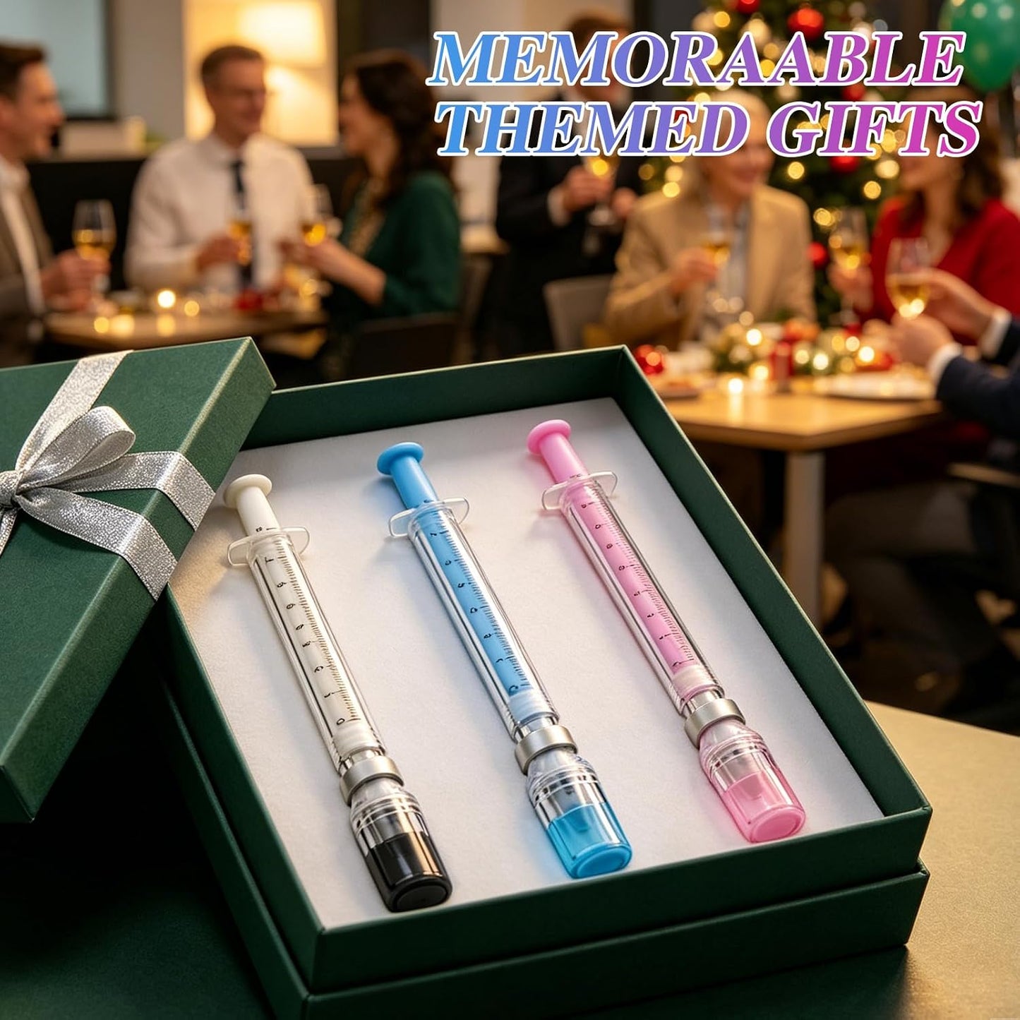 6Pcs Creative Syringe Shaped Gel Ink Pens Unique Gift for Nurse Appreciation Week