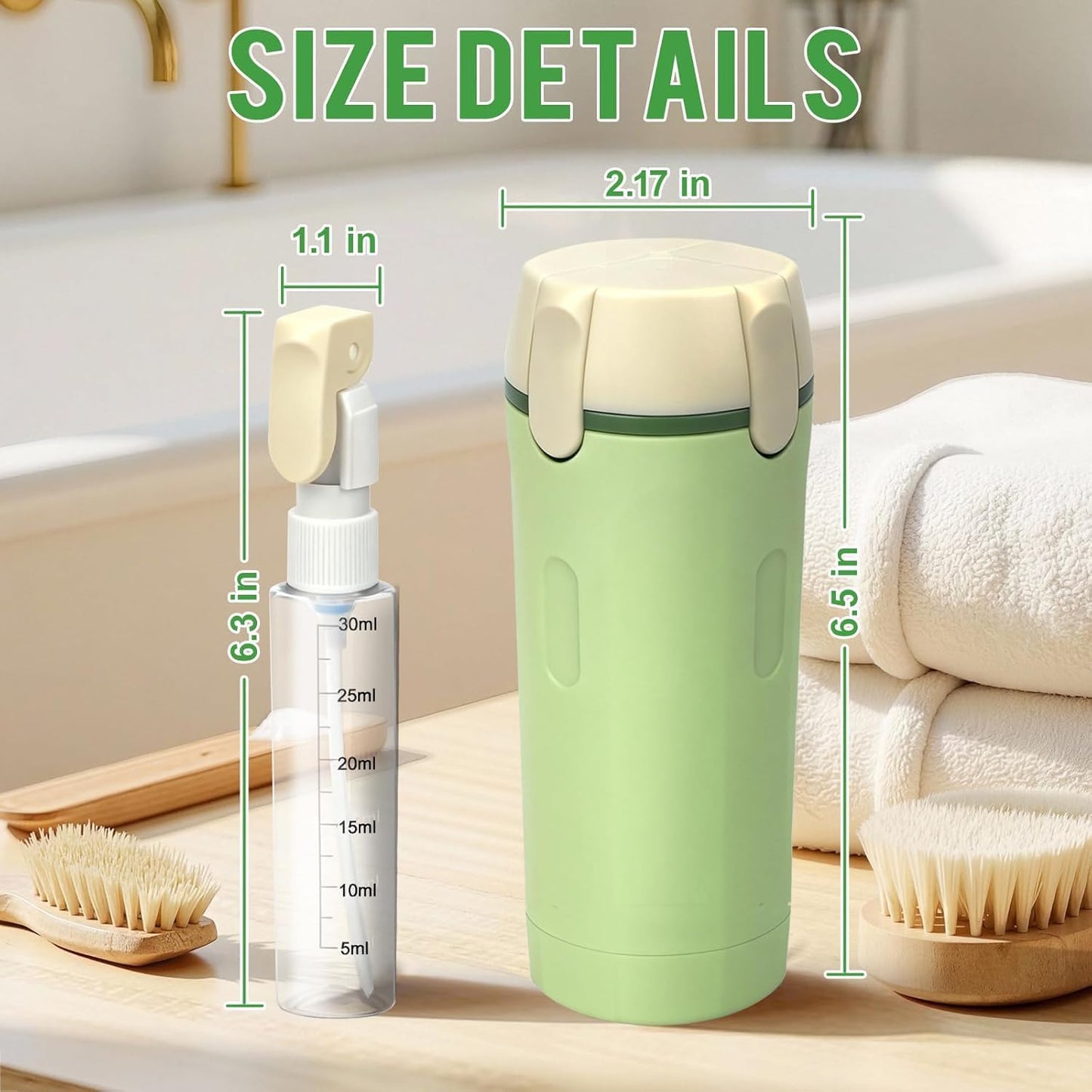 4-in-1 Travel Dispenser Bottle - Leak-Proof Refillable Silicone Squeeze Container with Lock