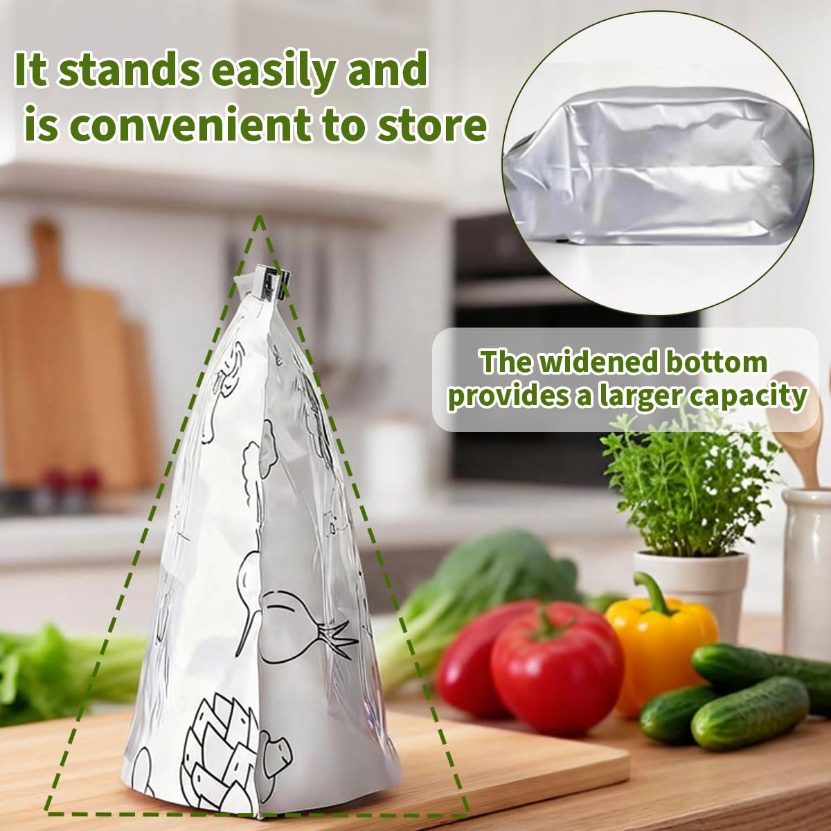 Reusable Aluminum Foil Sealable Storage Bags with Zipper For Meat Fruit