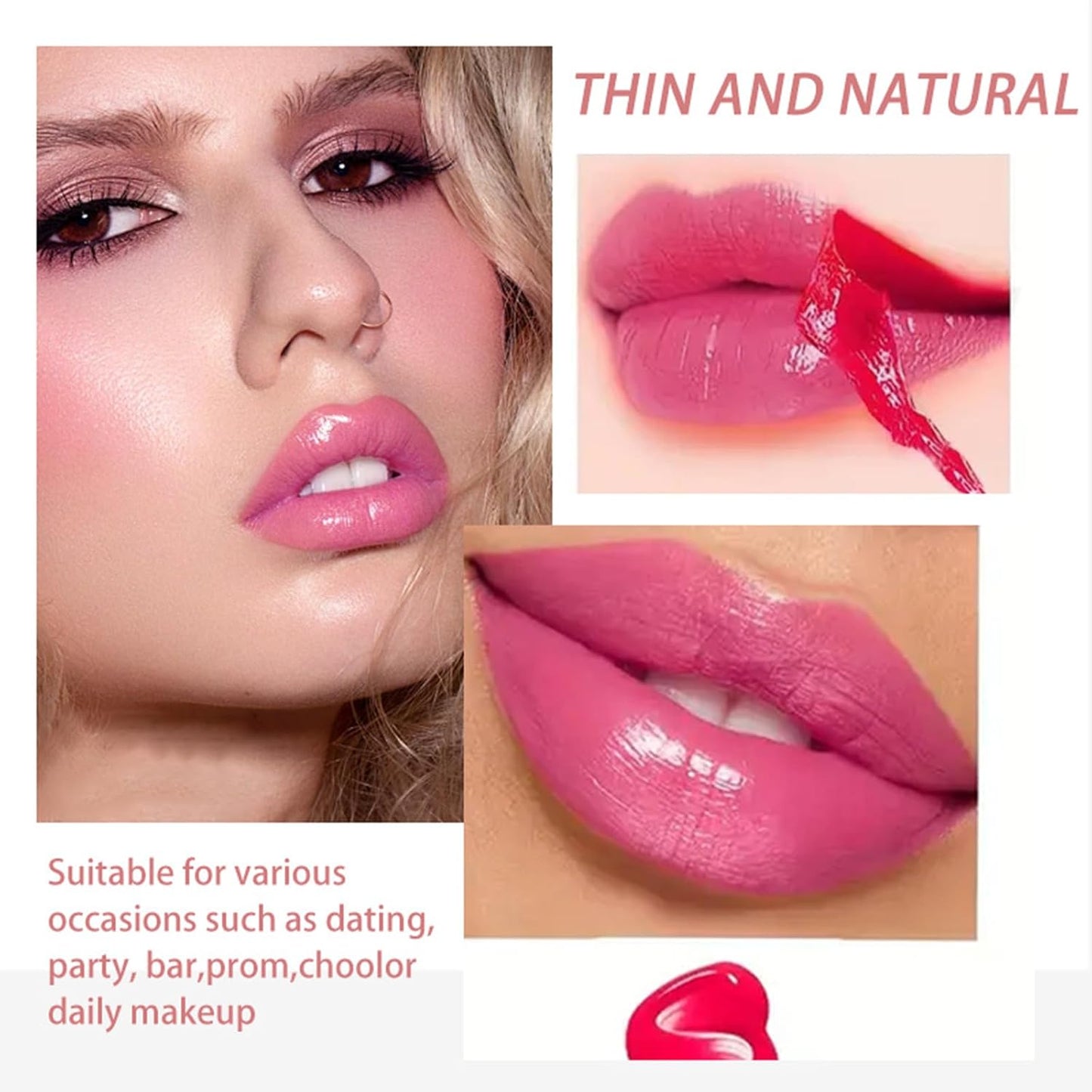 4 PCS Waterproof Long-Lasting Peel Off Lip Stain Tattoo Lipsticks
