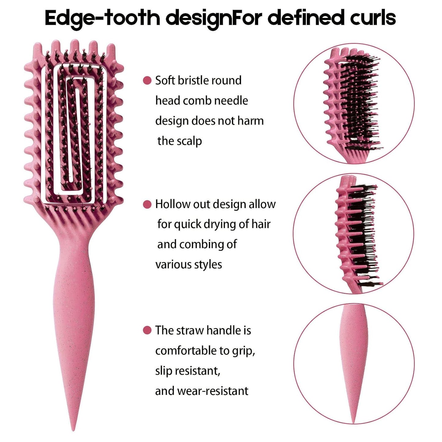 Curly Hair Brush Candybrush Curl Defining Brush for Detangling Shaping and Defining Curls