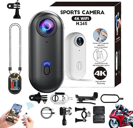 4K Mini Action Body Cam Thumb Sports Camera Hands Free Waterproof
