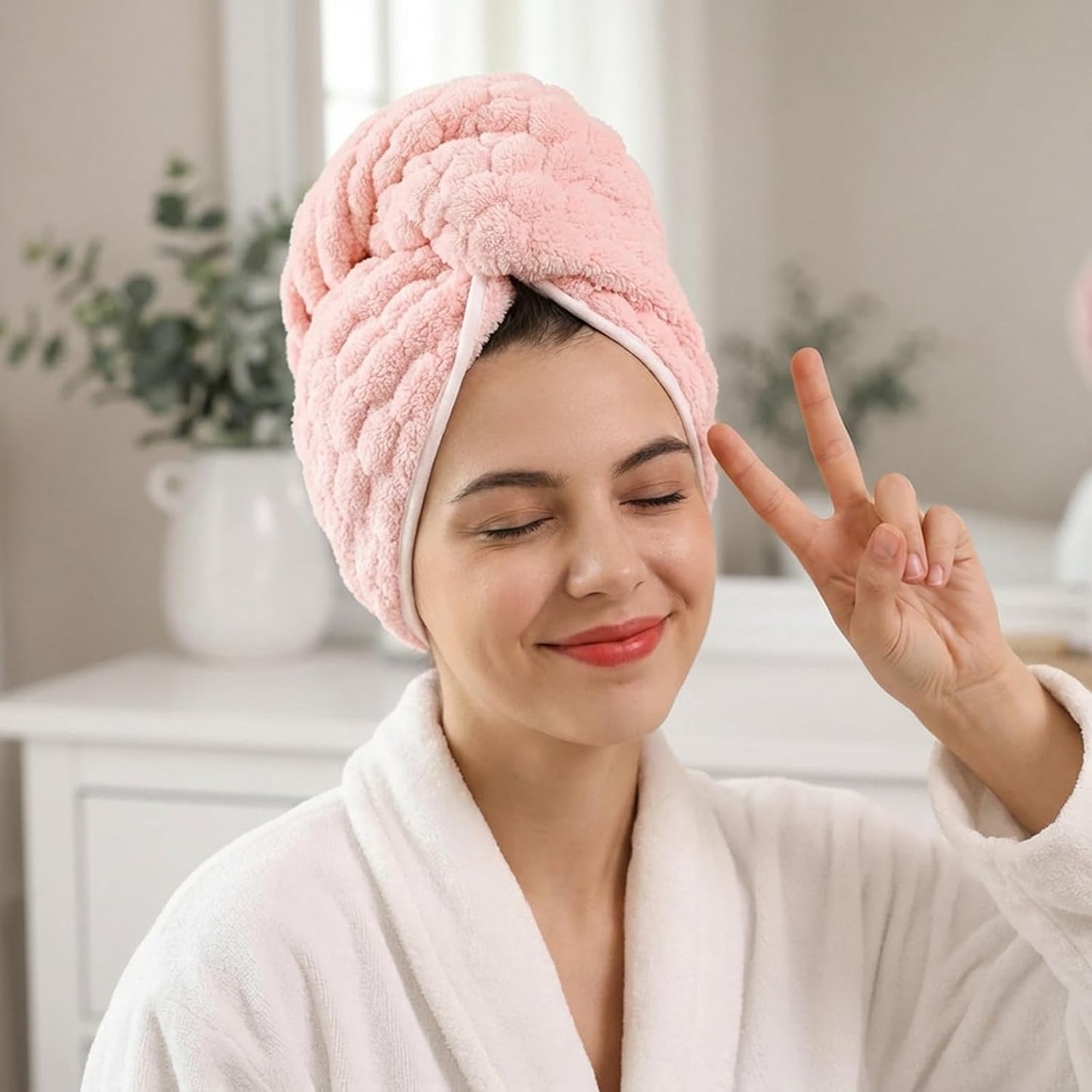 3 Pack Anti Frizz Women's Hair Quick Drying Towels
