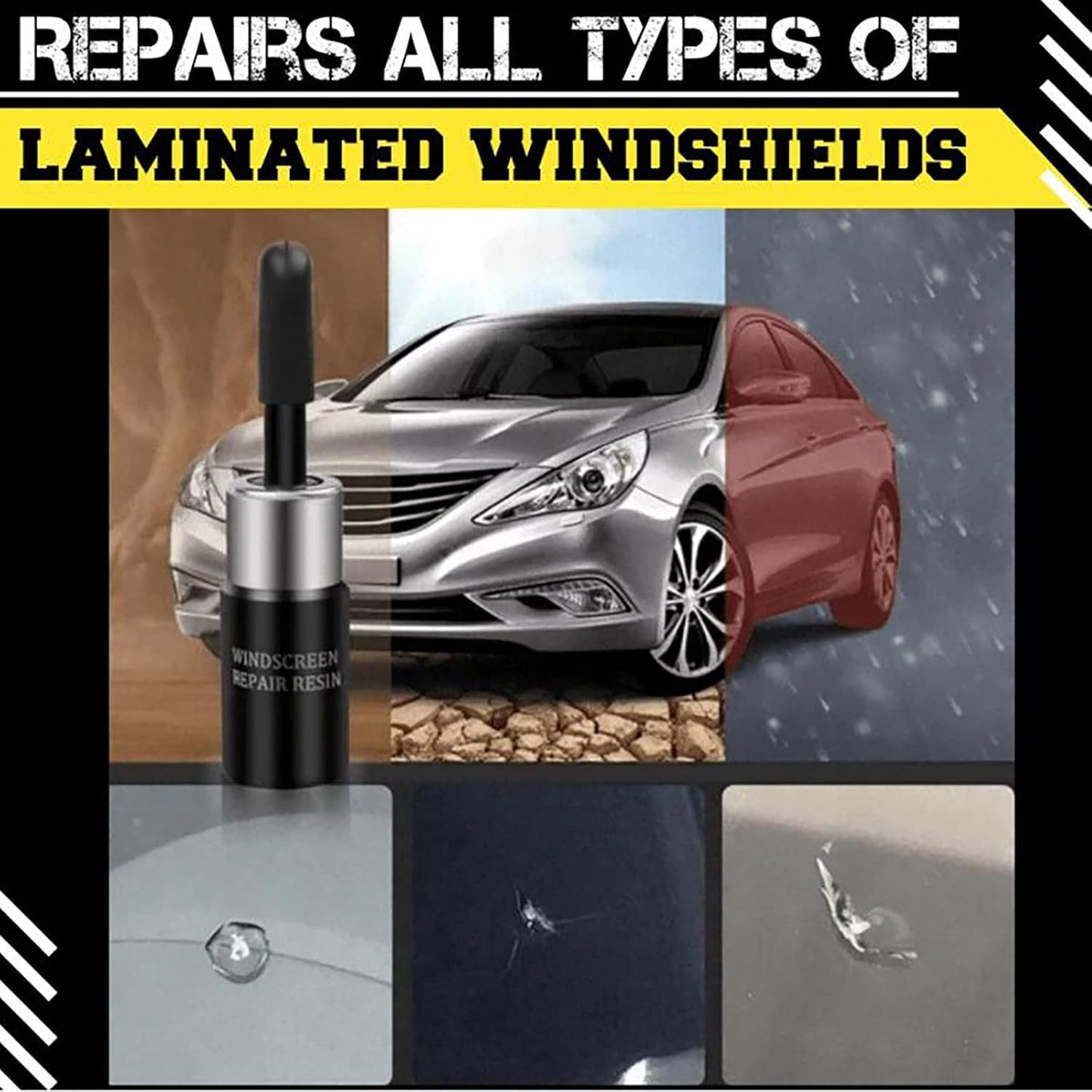 Car Windshield Cracked Glass Repair Fluid - Automotive Nano Total Fluid Kit