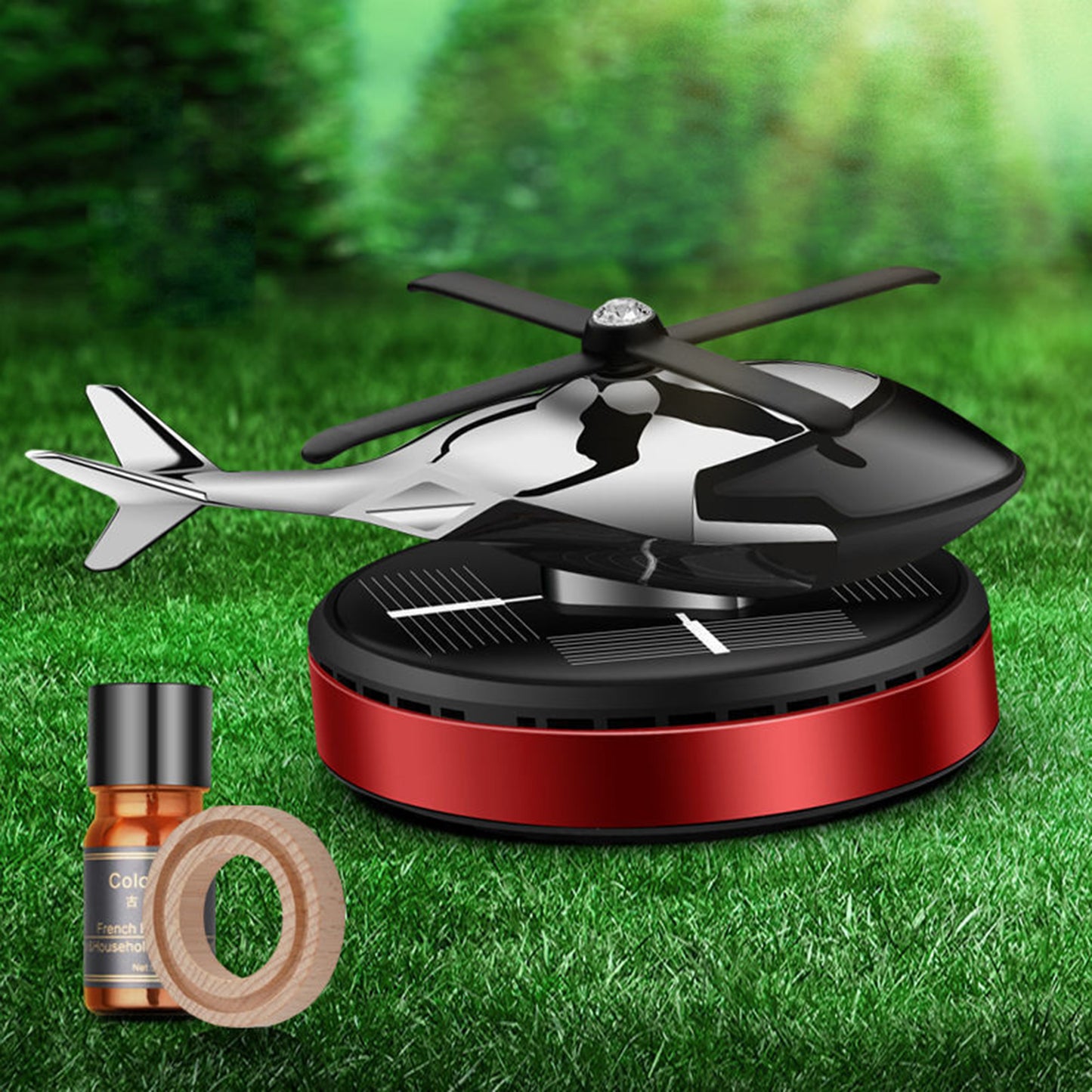 Helicopter Solar Energy Rotating Aromatherapy Aviation Al Alloy Diffuser
