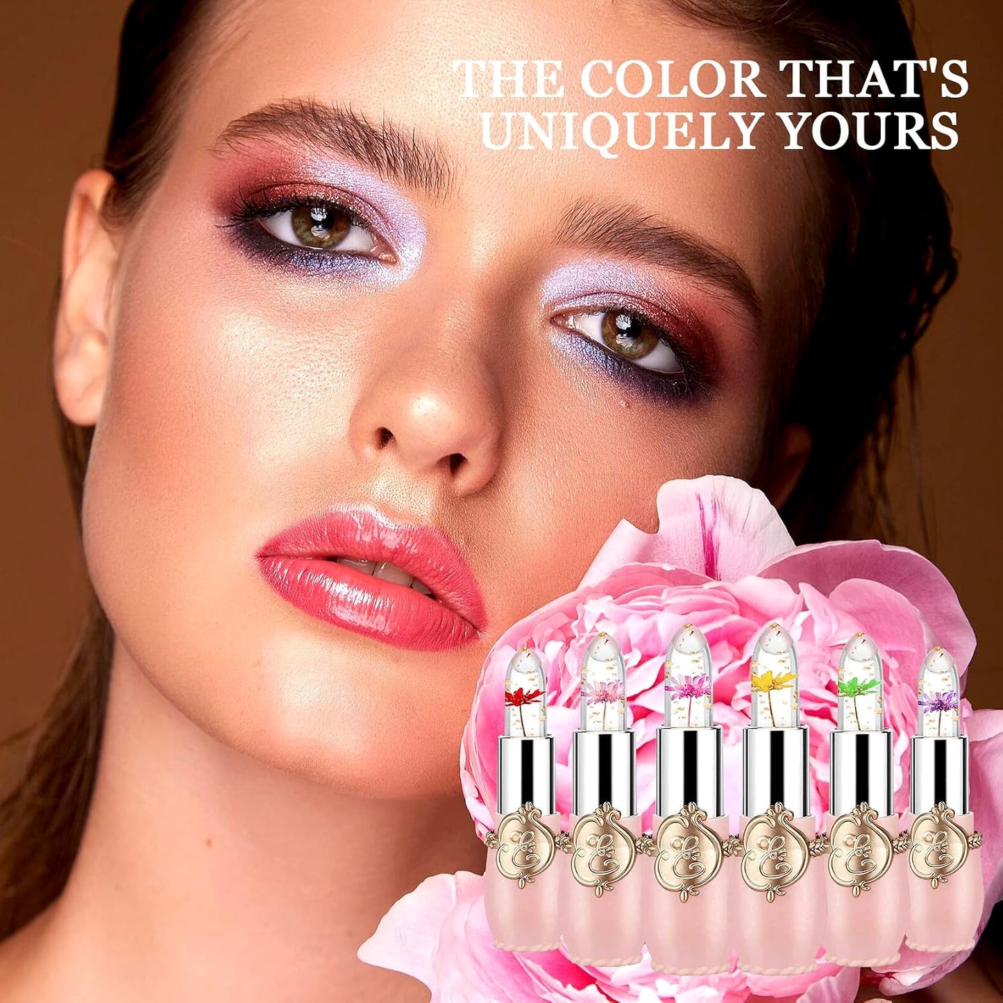 6PCS Crystal Flower Jelly Lipstick Set