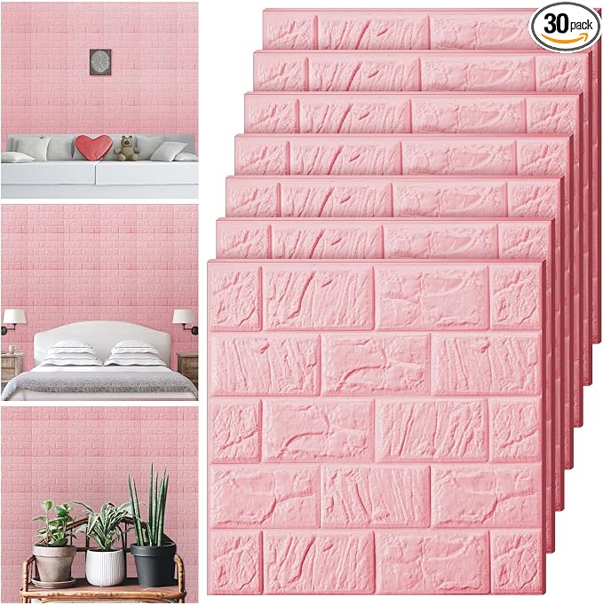 10 Pcs 3D Wall Panels Peel and Stick Foam Brick Wallpaper
