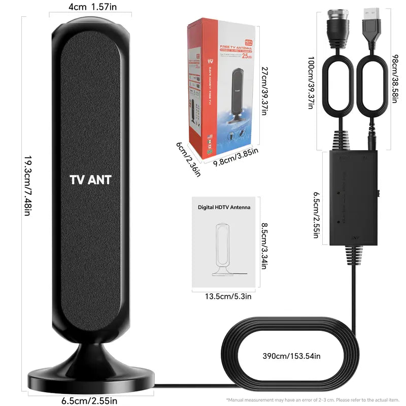 HIDB TV Antenna Digital for Smart TV HD Antena Indoor 4K 360° Signal