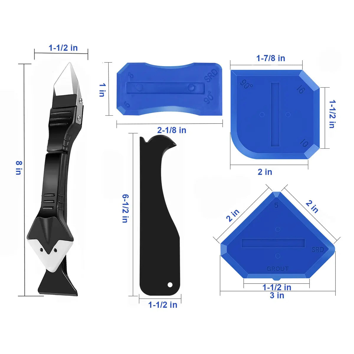 Silicone Caulking Tools - 3 in 1 Sealant Finishing Tool Grout Remove Scraper