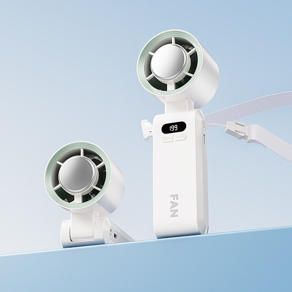 Rechargeable Handheld Portable Turbo Fan with Ice Cooler