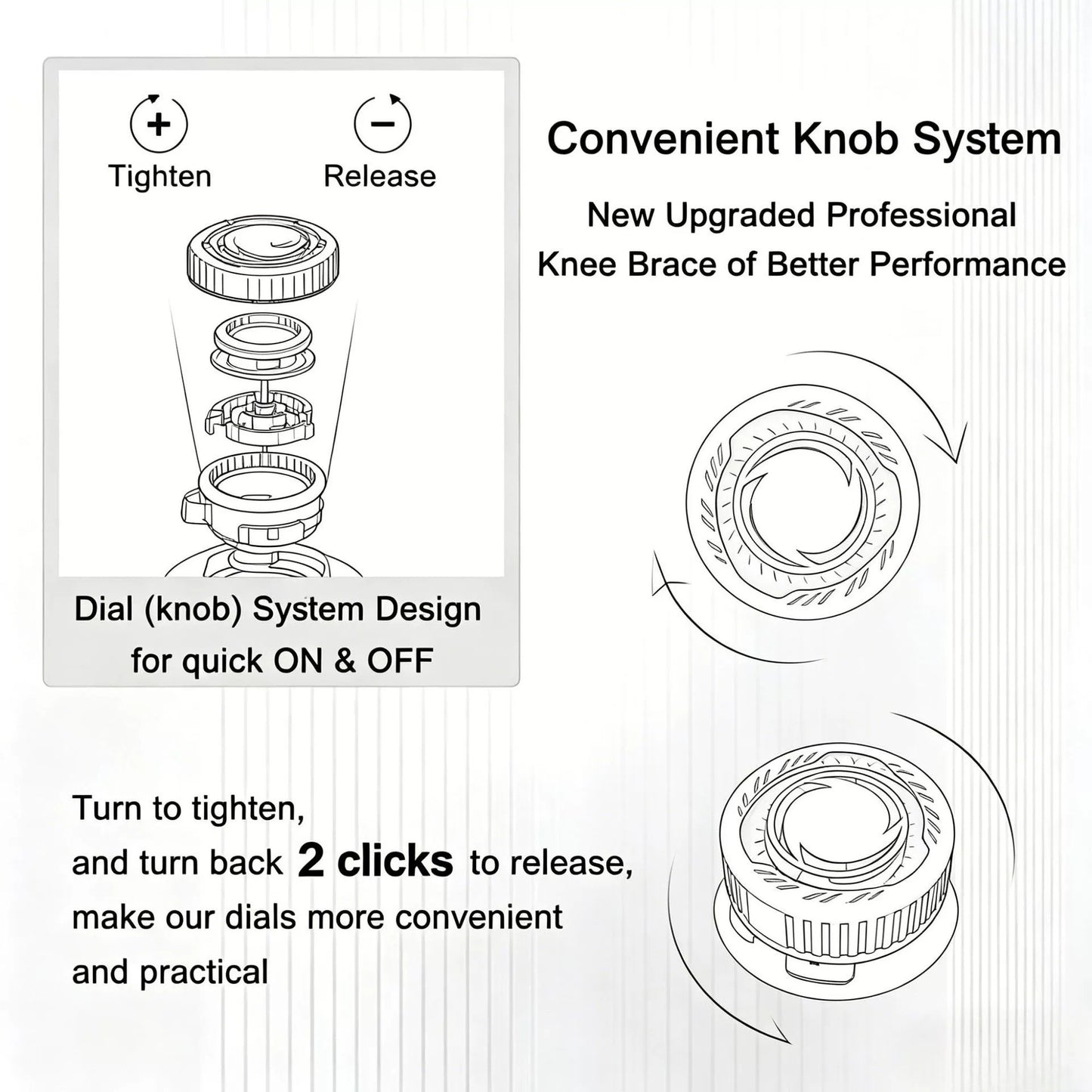 Adjustable Compression Knee Support – Knob Design + Patella