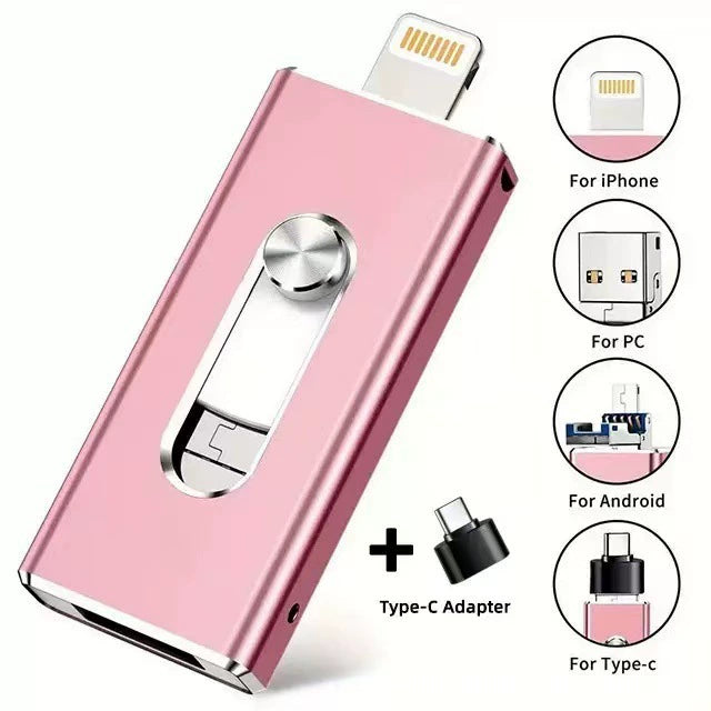 4-in-1 Flash Drive MFi Certified 256 GB Portable USB OTG Memory Stick