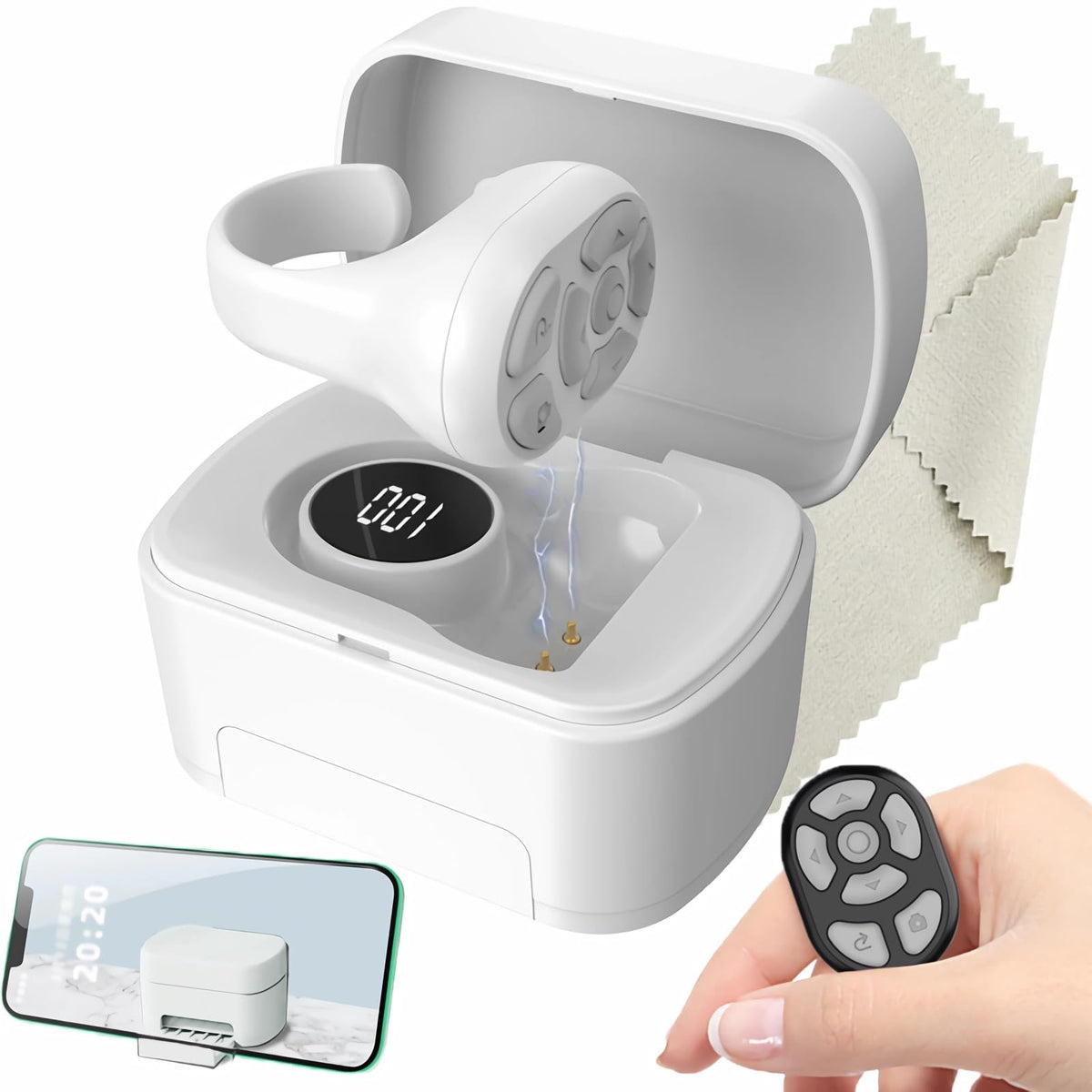 3-in-1 Wireless Mobile Selfie Cell Phone Remote Ring for iPhone iPad iOS Android