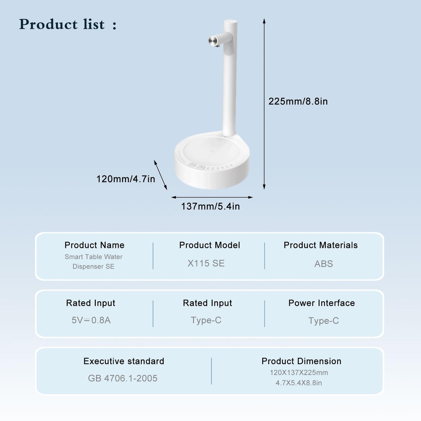 Portable Water Bottle Dispenser Pump, Smart USB Charging Desktop Water Dispenser