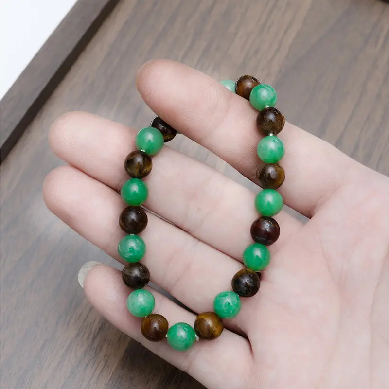 Money Attraction Bracelet with Green Aventurine & Tiger Eye