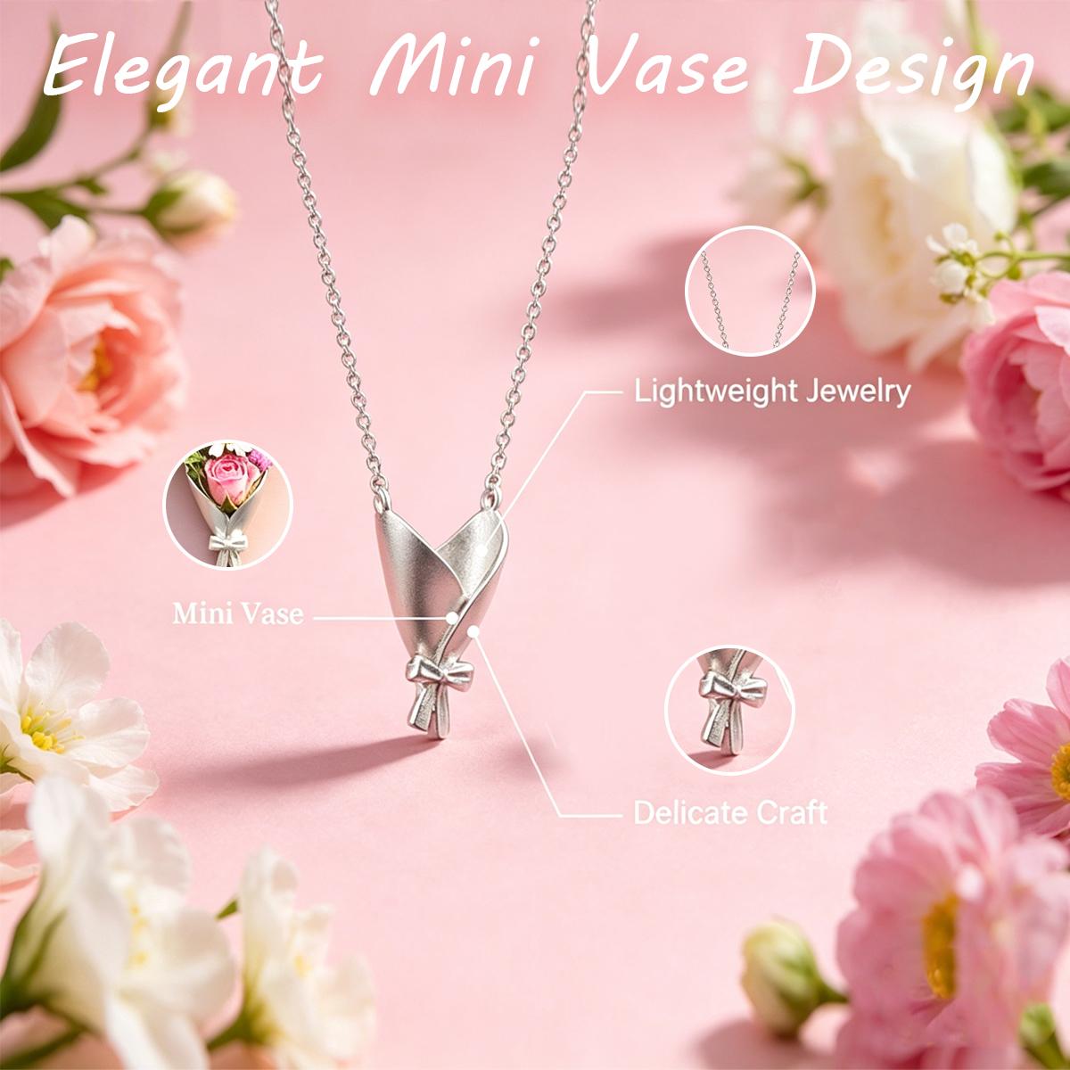 Flower arrangement necklace and earring set - Instagram-worthy personalized wearable bouquet jewelry