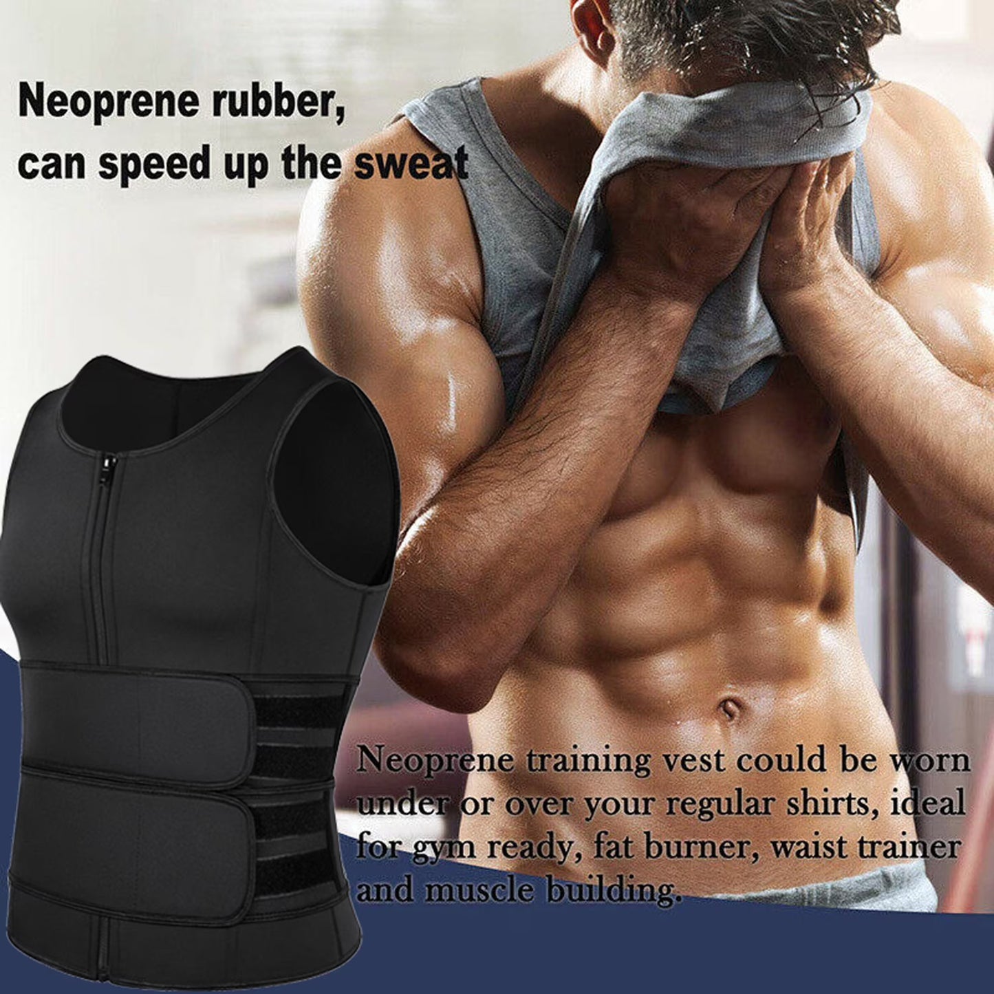 Sweat Vest Tank Top Corset Workout Compression Shirt GYM